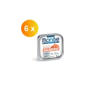 Monge hrană umedă monoproteică pentru căței, somon 100% pate 150 g x 6 buc - 1473