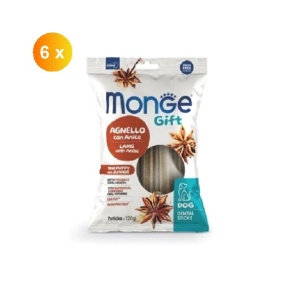 Monge Gift Sticks Puppy & Junior Mini, recompense dentare cu miel și anason, 120 g - 5571 x 6 buc
