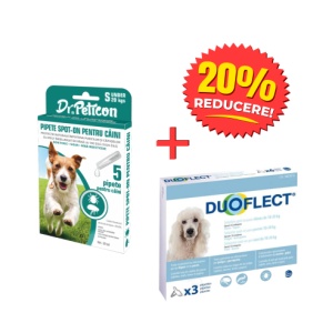 Pachet deparazitare externă câini talie mică – Dr. Peticon S + Duoflect S