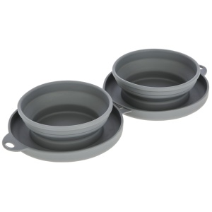 Bol gri dublu portabil, pentru calatorii 2x300 ml 80499