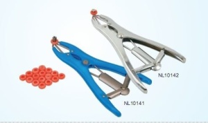 Cleste inox de aplicat inele din cauciuc
