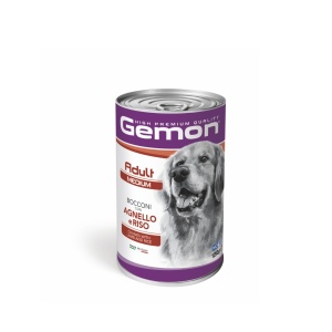 Gemon hrană umedă pentru câini adulți talie medie, miel și orez bucati 1.250 g – 7910