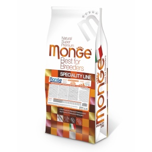 Monge Breeders hrană uscată pentru câini adulți, rață, orez și cartofi 26/16 15 kg – 6057