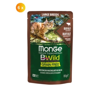Monge BWild hrană umedă pentru pisoi si pisici adulte de talie mare, bizon si legume 85g x 6buc - 2751
