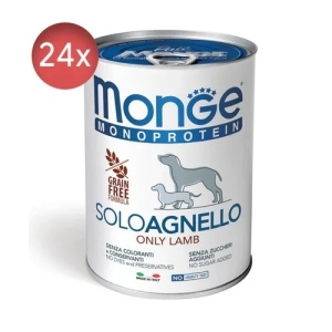 Monge hrană umedă monoproteică pentru câini, miel 100% pate 400 g – 4236 x 24 buc