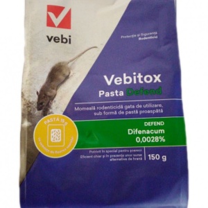 Vebitox pasta, pentru combaterea șoarecilor și șobolanilor 150 g (verde)