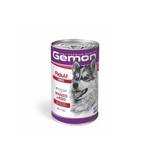 Gemon hrană umedă pentru câini adulți talie mare, vită și orez bucati 1.250 g – 7903
