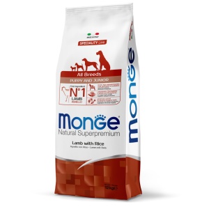 Monge hrană uscată pentru căței Puppy&Junior, miel și orez 12 kg – 1198