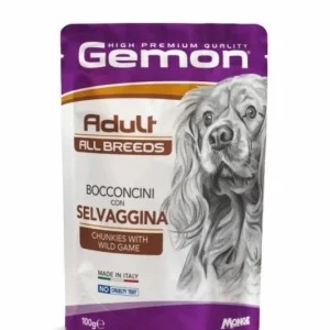 Gemon hrană umedă pentru câini adulți, carne de vânat plic 100 g – 0629 x 24 buc