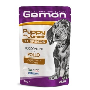 Gemon hrană umedă pentru căței Puppy&Junior, pui plic 100 g – 0636