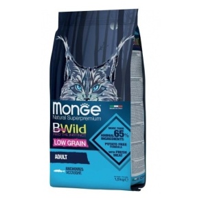 Monge BWild hrană uscată low grain pentru pisici adulte, anșoa 1,5 kg – 2010
