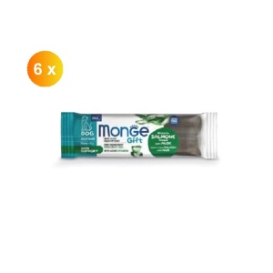 Monge Gift pentru câini adulți, recompense pentru sănătatea pielii cu somon și aloe, 40 g - 5526 x 6 buc