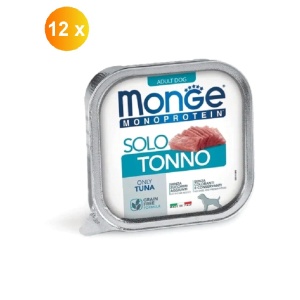 Monge hrană umedă monoproteică pentru câini adulți, ton 100% pate 150 g – 4168 x 12 buc