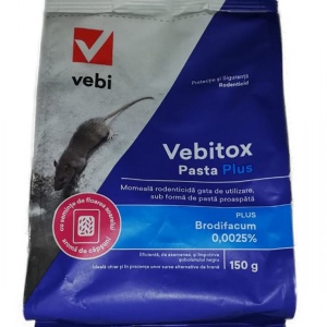Vebitox pasta plus, pentru combaterea șoarecilor și șobolanilor 150 g (rosu)