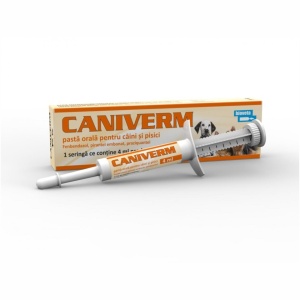 Antiparazitar intern pentru caini si pisici Caniverm pasta 1x4 ml