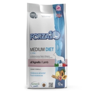 F10 hrană uscată dietetică pentru câini medium miel 12 kg