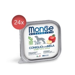 Monge pate premium cu fructe pentru câini adulți, iepure și măr, 150 g – 4373 - 24 buc