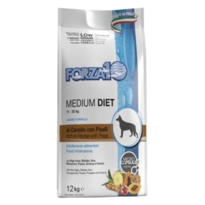 F10 hrană uscată dietetică cu conținut redus de cereale pentru câini adulți medium, cal și mazăre 12 kg