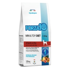 F10 hrană uscată dietetică pentru câini mini-toy, miel și orez 1,5 kg