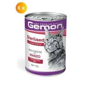 Gemon hrană umedă pentru pisici adulte, sterilizate cu vita conservă 6 x 415 g – 0704