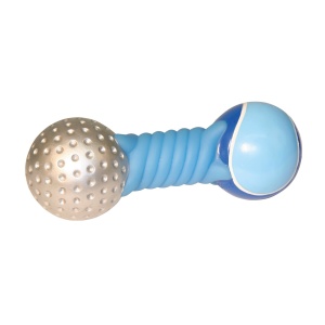 Jucarie pentru caini tip gantera cu mingi Dumbbell 19 cm 82308