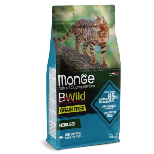 Monge BWild hrană uscată fără cereale pentru pisici sterilizate, ton și mazăre 1,5 kg – 2089