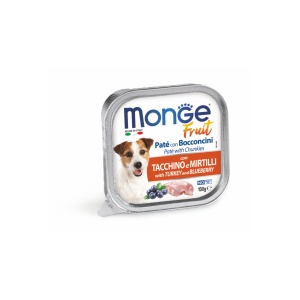 Monge Fruit hrană umedă pentru câini, curcan și afine pate & bucati 100 g – 3208