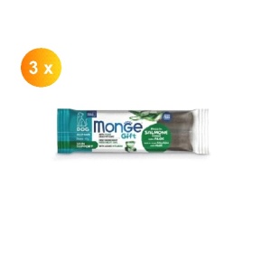 Monge Gift pentru câini adulți, recompense pentru sănătatea pielii cu somon și aloe, 40g x 3 buc - 5526