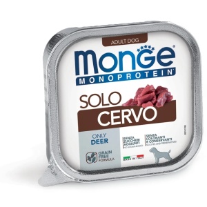 Monge hrană umedă monoproteică pentru câini, căprioară 100% pate 150 g – 4175