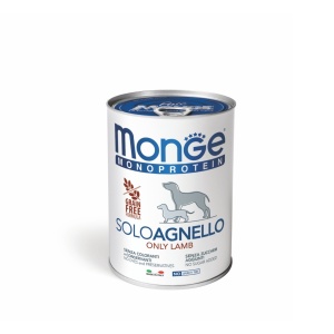 Monge hrană umedă monoproteică pentru câini, miel 100% pate 400 g – 4236