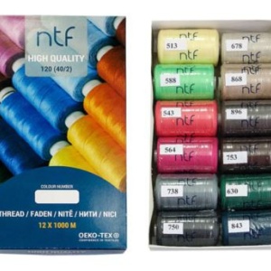 Комплект конци NTF 120 – 12 × 1000 м Микс 6 Spring | Полиестерни шевни конци
