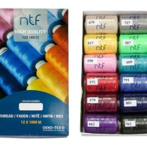 Комплект конци NTF 120 – 12 × 1000 м Микс 3 Rainbow | Полиестерни шевни конци