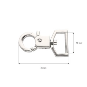 карабинка 18/45 мм никел лукс - 0325-0203 - Img 3