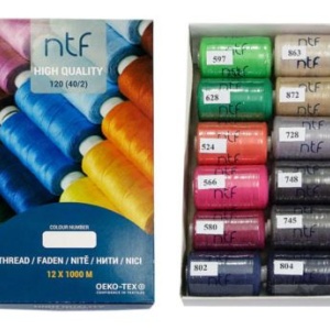 Комплект конци NTF 120 – 12 × 1000 м Микс 5 Garden | Полиестерни шевни конци