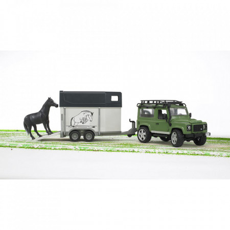 Bruder - Masina De Teren Land Rover Defender Cu Remorca Si Cal - Img 2