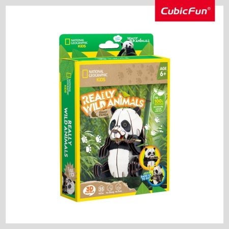 Cubic Fun - National Geographic Animale Salbatice Puzzle 3D Panda 55 piese - Img 3