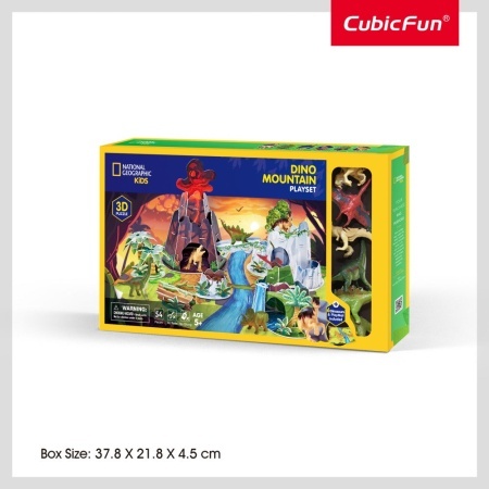 Cubic Fun - National Geographic Set de joaca 3D muntele dinozaurilor 54 piese - Img 2