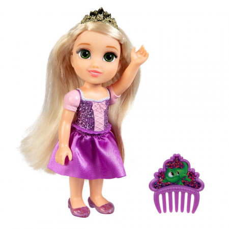 Disney Princess - Papusa cu sclipici si pieptene, 15 cm - Img 2