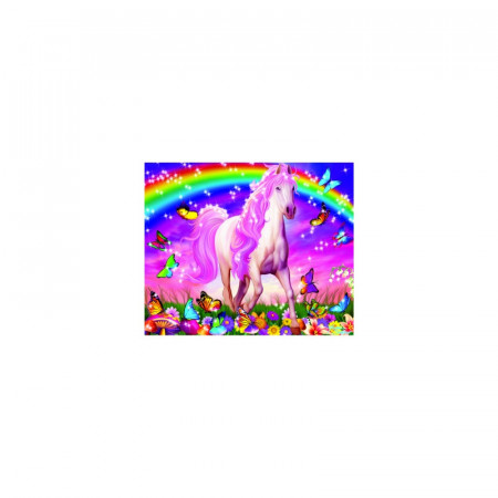 Puzzle unicorn si curcubeu 100 piese starline cu sclipici - Img 2