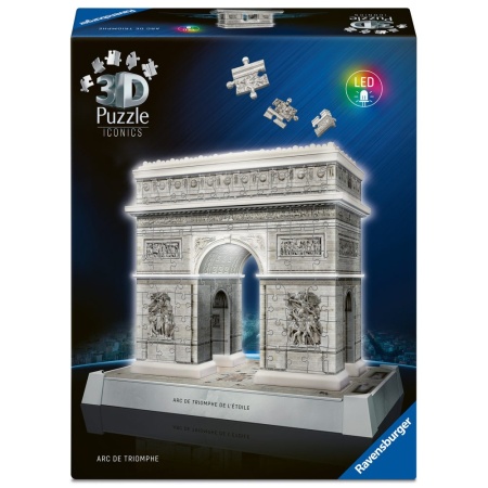 Ravensburger - Puzzle 3D iconic Arcul de Triumf cu LED 216 piese model de colectie in miniatura - Img 2