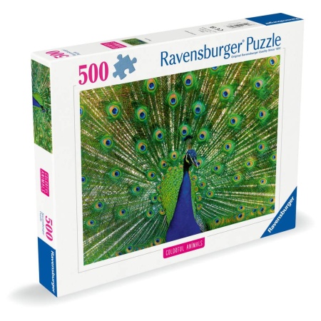 Ravensburger - Puzzle animale colorate paun 500 piese - Img 2