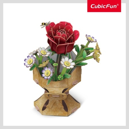 Cubic Fun - Buchet de flori 3D Trandafir 120 piese - Img 4