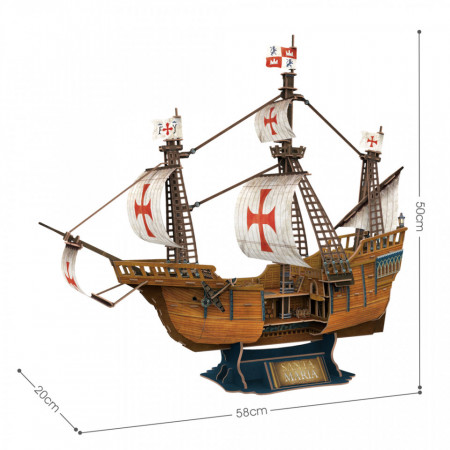 Cubic Fun - Puzzle 3D Nava Santa Maria 204 Piese - Img 3
