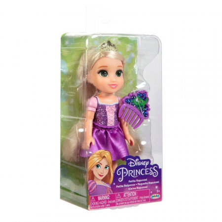 Disney Princess - Papusa cu sclipici si pieptene, 15 cm - Img 3
