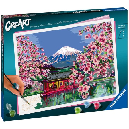 Ravensburger - CreArt pictura pe numere pentru adulti flori de cires japonez - Img 2