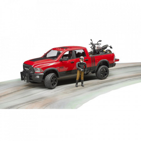 Bruder - Masina De Teren Ram 2500 Cu Motocicleta Scrambler Ducati Desert Si Sofer - Img 2