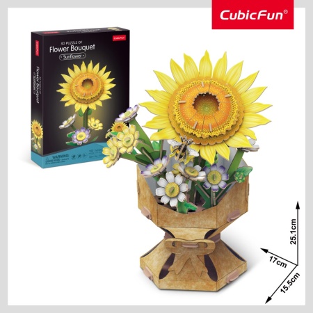 Cubic Fun - Buchet de flori 3D Floarea Soarelui 102 piese - Img 2