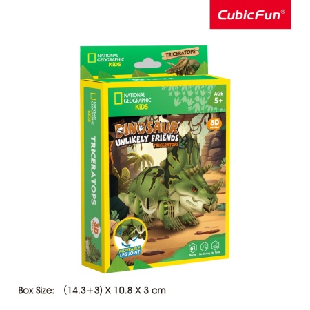Cubic Fun - National Geographic Dinozauri Puzzle 3D Triceratops 61 piese - Img 3