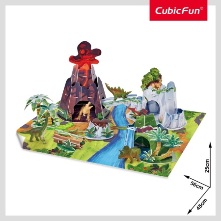Cubic Fun - National Geographic Set de joaca 3D muntele dinozaurilor 54 piese - Img 4