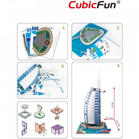 Cubic fun - Puzzle 3D Burj Al Arab (Nivel Complex 101 Piese) - Img 3